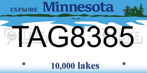 TAG8385 Minnesota License Plate
