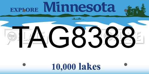 TAG8388 Minnesota License Plate