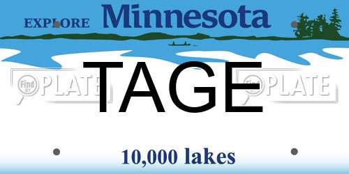 TAGE Minnesota License Plate