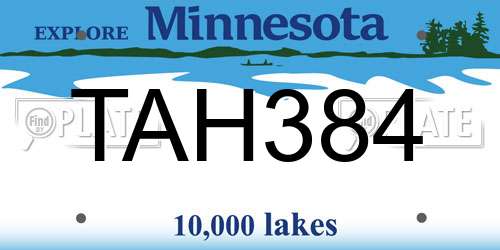 TAH384 Minnesota License Plate