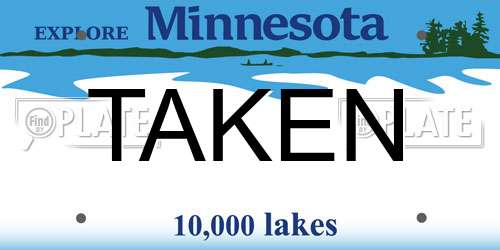 TAKEN Minnesota License Plate