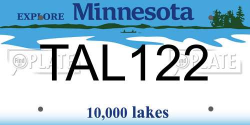TAL122 Minnesota License Plate