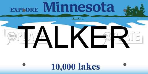 TALKER Minnesota License Plate