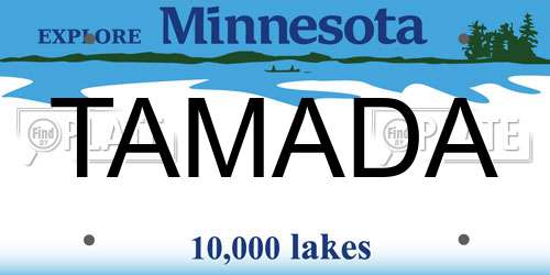 TAMADA Minnesota License Plate