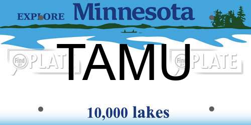 TAMU Minnesota License Plate
