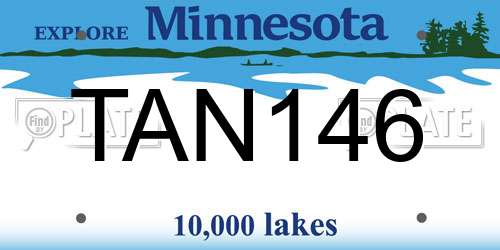 TAN146 Minnesota License Plate