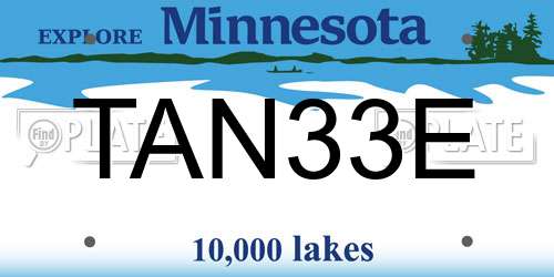 TAN33E Minnesota License Plate