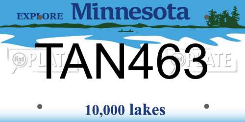 TAN463 Minnesota License Plate