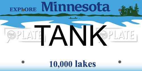 TANK Minnesota License Plate