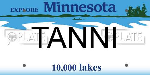 TANNI Minnesota License Plate