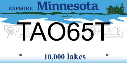 TAO65T Minnesota License Plate