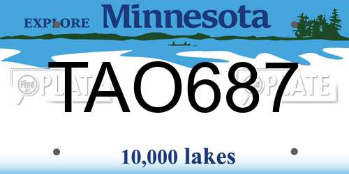 TAO687 Minnesota License Plate