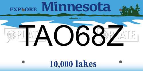 TAO68Z Minnesota License Plate