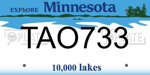 TAO733 Minnesota License Plate