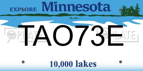 TAO73E Minnesota License Plate