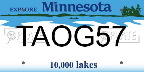 TAOG57 Minnesota License Plate