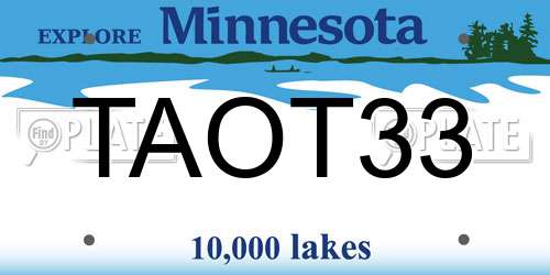 TAOT33 Minnesota License Plate