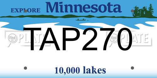 TAP270 Minnesota License Plate