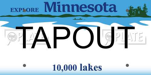 TAPOUT Minnesota License Plate