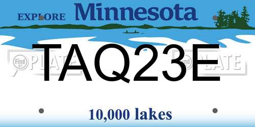 TAQ23E Minnesota License Plate