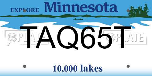 TAQ65T Minnesota License Plate
