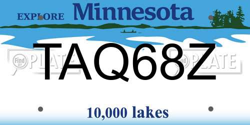 TAQ68Z Minnesota License Plate