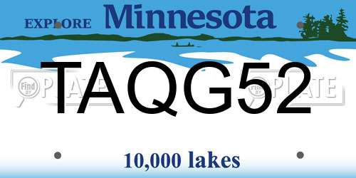 TAQG52 Minnesota License Plate