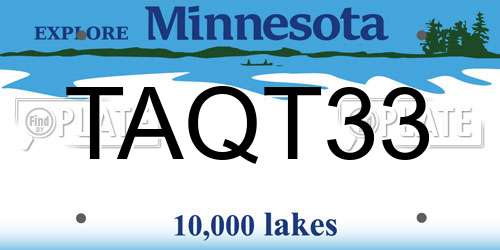 TAQT33 Minnesota License Plate