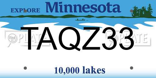 TAQZ33 Minnesota License Plate