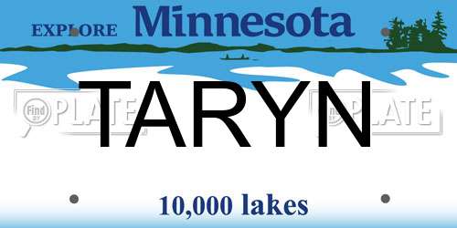 TARYN Minnesota License Plate