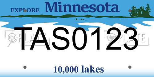 TAS0123 Minnesota License Plate