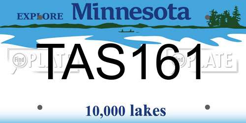 TAS161 Minnesota License Plate