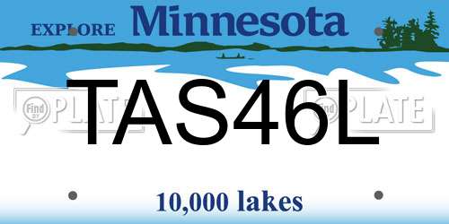 TAS46L Minnesota License Plate