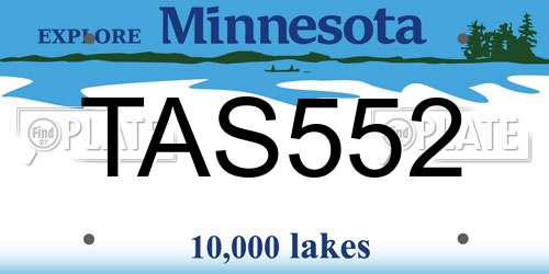 TAS552 Minnesota License Plate