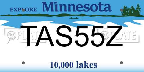 TAS55Z Minnesota License Plate