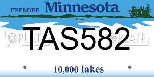TAS582 Minnesota License Plate