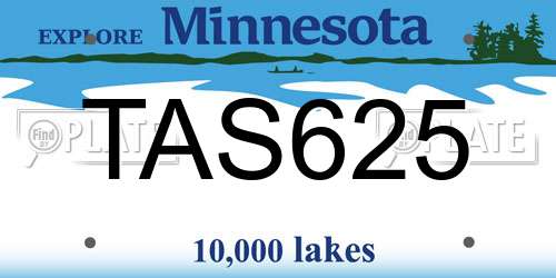 TAS625 Minnesota License Plate