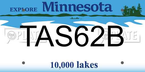 TAS62B Minnesota License Plate