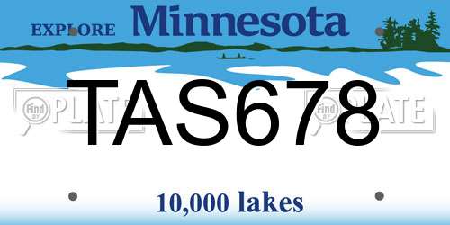 TAS678 Minnesota License Plate
