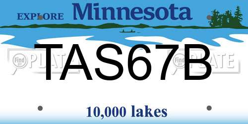 TAS67B Minnesota License Plate