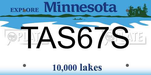 TAS67S Minnesota License Plate