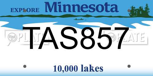 TAS857 Minnesota License Plate