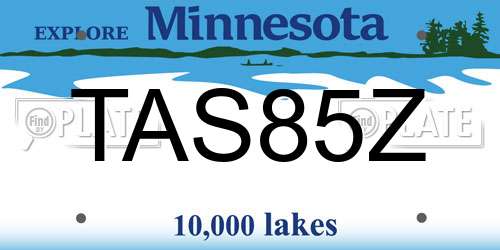 TAS85Z Minnesota License Plate