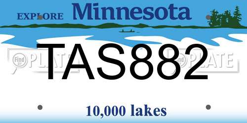 TAS882 Minnesota License Plate