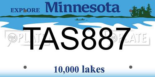 TAS887 Minnesota License Plate