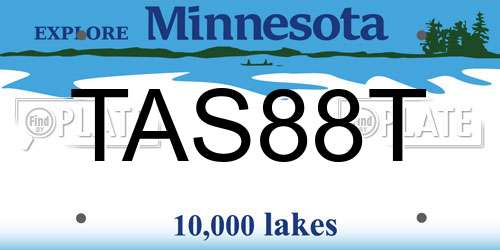 TAS88T Minnesota License Plate