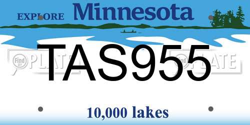 TAS955 Minnesota License Plate