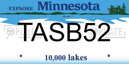 TASB52 Minnesota License Plate