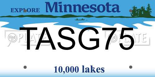 TASG75 Minnesota License Plate