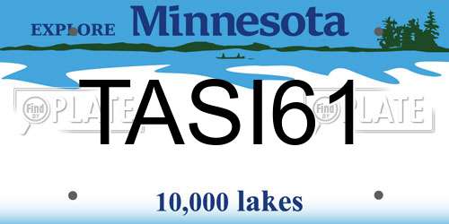 TASI61 Minnesota License Plate